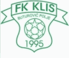 a green and white logo for fk klis with a soccer ball on it