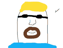 a drawing of a man with a beard and sunglasses on