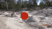 a pile of dirt with a red circle that says " shaft "