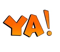 a cartoon illustration of the word ya with an exclamation point