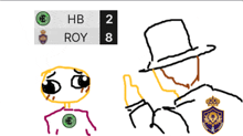 a drawing of a man wearing a top hat next to a sign that says hb 2 and roy 8