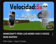 a video of a skeleton shooting arrows at a man in a minecraft game