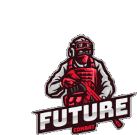 a logo for future combat has a soldier holding a gun