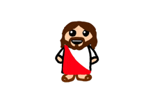 a cartoon jesus giving a thumbs up sign