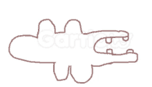 a line drawing of a crocodile with the word cart on the bottom right