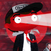 a cartoon character wearing a hat that says " noch "