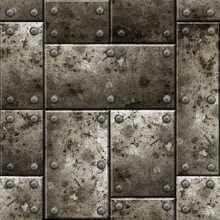 a close up of a metal texture with rivets on it .