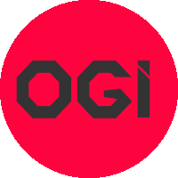 a red circle with the word ogi written on it