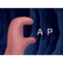 a cartoon drawing of a hand holding the letter a