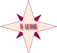 a purple and white star with the word m-armor written on it