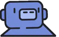 a cartoon drawing of a purple robot with a face