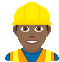 a man wearing a yellow hard hat and safety vest is smiling