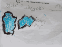 a child 's drawing on a piece of paper that says st anne child study center