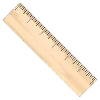 a wooden ruler with black numbers on it