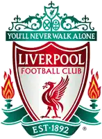 a logo for the liverpool football club shows a shield with a bird on it