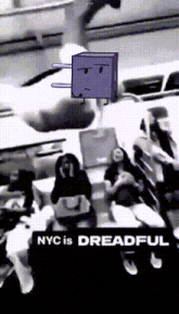 a black and white photo with nyc is dreadful written on it