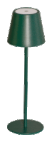 a green lamp on a white background with a green shade