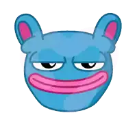 a cartoon illustration of a pink peach with a tongue sticking out