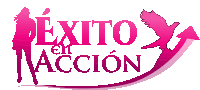 a logo that says exito en accion with a bird