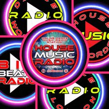 several logos for house music radio are displayed