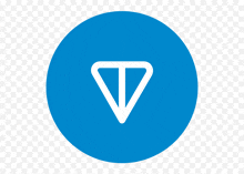 a blue circle with a white triangle inside