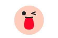 a cartoon smiley face with a tongue sticking out .