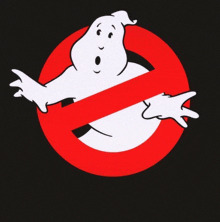 a ghost in a red circle with a no entry sign