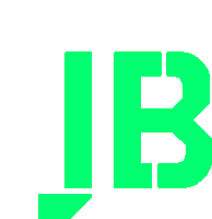 the letters jb are green on a white background .