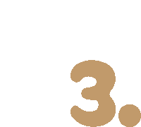 a brown number 3 with a white circle around it on a white background