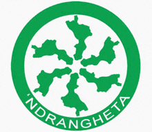 a green circle with the word ndrangheta in the center