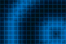 a dark blue background with a grid of squares on it