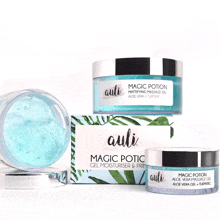 two jars of magic potion gel moisturiser and primer