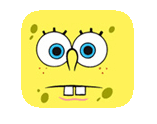 a yellow square with a spongebob squarepants face on it .