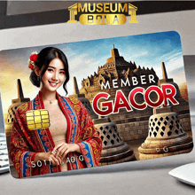 a museum bola member gacor credit card with a woman on it