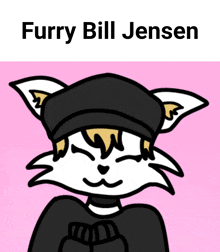 a drawing of a cat with the name furry bill jensen