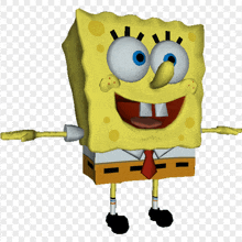 a 3d model of spongebob squarepants with his arms and legs outstretched