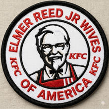 a patch that says elmer reed jr wives kfc of america on it