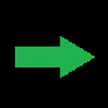 a green arrow pointing right on a black background .