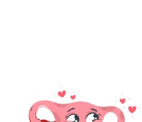 a cartoon illustration of a female uterus with hearts around it