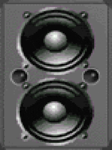 a pair of speakers in a pixel art style .