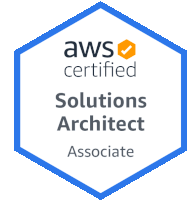 a blue aws certified solutions architect associate badge