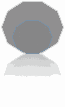 a gray octagon with a blue border and a reflection