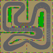 a racing track with the number 20 on the bottom left