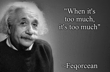 a black and white photo of albert einstein with a quote from feqorcean