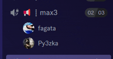 a screenshot of a chat with max3 fagata and pyszka