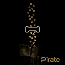 a black background with a pirate logo on it