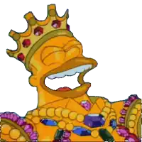 a cartoon of homer simpson wearing a crown