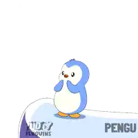 a cartoon of a penguin with the words happy new year