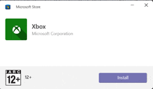 a microsoft store window with an xbox icon and a install button