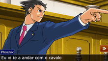a man in a suit and tie is pointing at something in a video game
